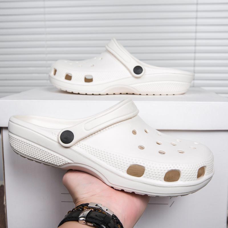Hole shoes men's summer wear non-slip thick-soled casual beach sandals go out two wear shit-stepping bag head sandals