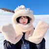 Cute Plush Winter Hat, Scarf & Gloves Set