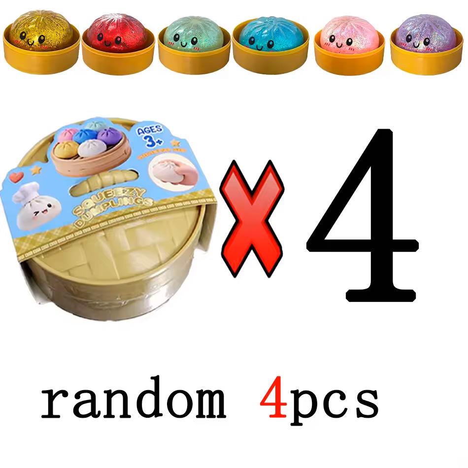 Barevné 6 stylů Třpytivé knedlíky Třpytivé knedlíky Mačkací hračky s krabičkou Knedlíky Senzorická mačkací hračka pro úlevu od stresu Hračky Dárky