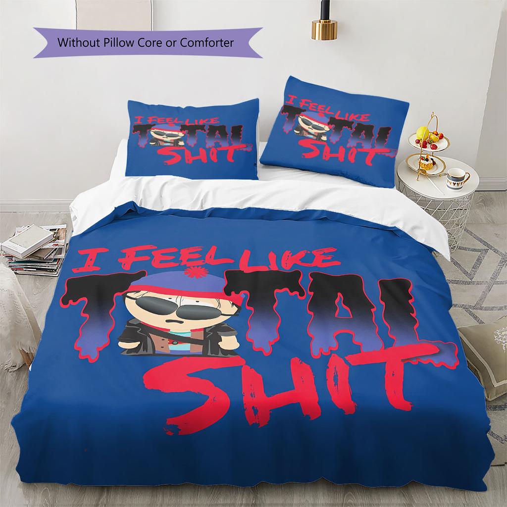 Stan South Park Pattern Bedding Home Decoration Birthday Gift ( 1 Duvet Cover + 2 Pillowcase, Without Core),fan Merchandise.