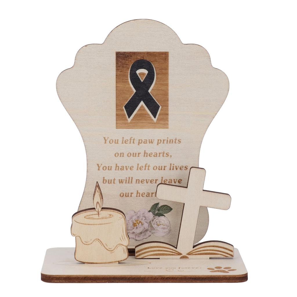 Pet Memorial Plaque Meaningful Express Sympathy Pet Memorial Wood Desk Decor for Cats Dogs