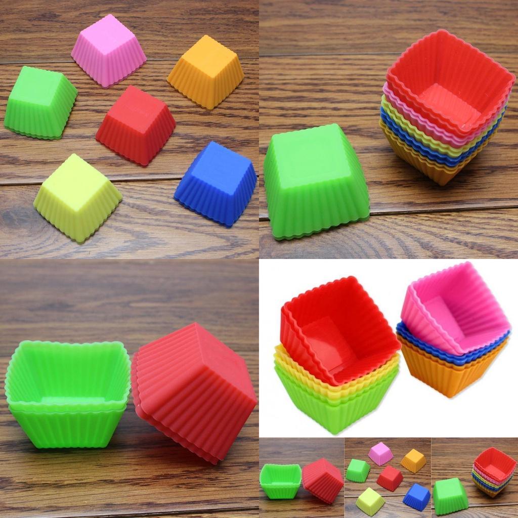 High-grade Silicone Square Cupcake Moulds For Creative And Fun Cake Decorating