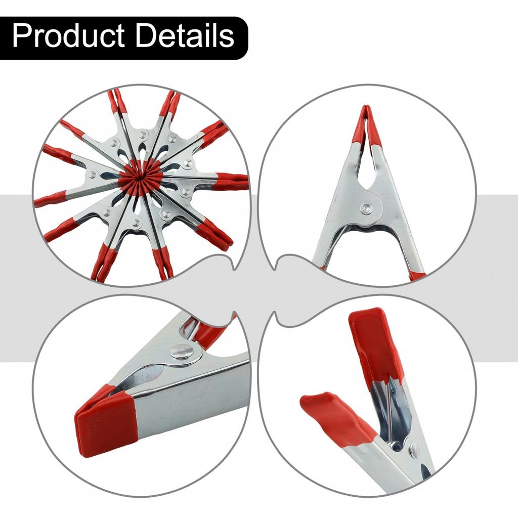 Metal Spring Clamps 12 Pack 4 Inch Clips for Woodworking and Creative Projects