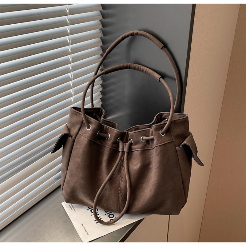 

Fashionable Large-capacity Bag for Commuting, Women s Single-shoulder Underarm Bag for Work, Office Tote Bag, Bucket Bag кавовий