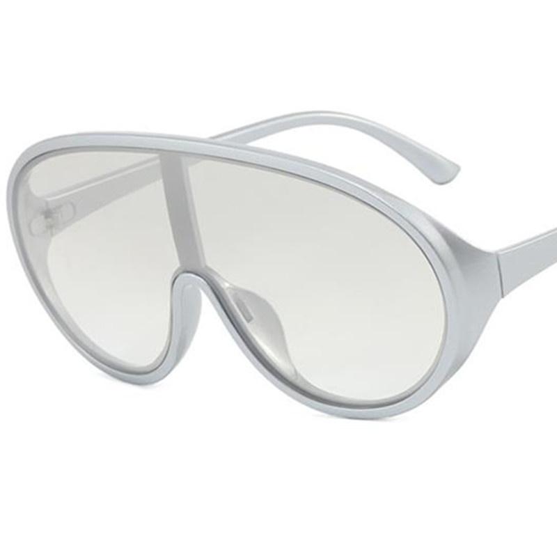 

NEW Sunglasses Siamese Lens Sun Glasses Anti-UV Spectacles Personality Frog Mirro Oversize Frame Eyeglasses Simplity Google as picture серебряный