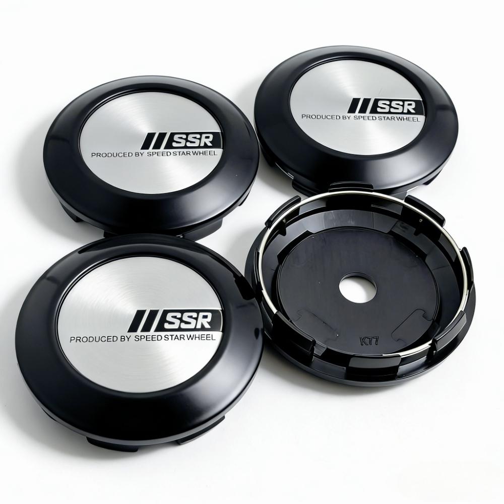 4pcs 77MM Clips 72MM SSR Logo Badge Emblem Car Wheel Center Caps Rim Hubcaps Cover Wheels Hub Dust Cap Replace Car Accessories