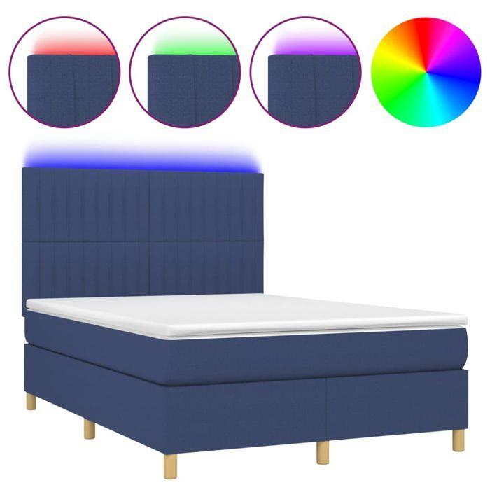 VidaXL Sommier à Lattes de Lit avec Matelas et LED, Lit Rembourré, Lit Double, Lit Adulte de Chambre à Coucher Intérieur, 3135595