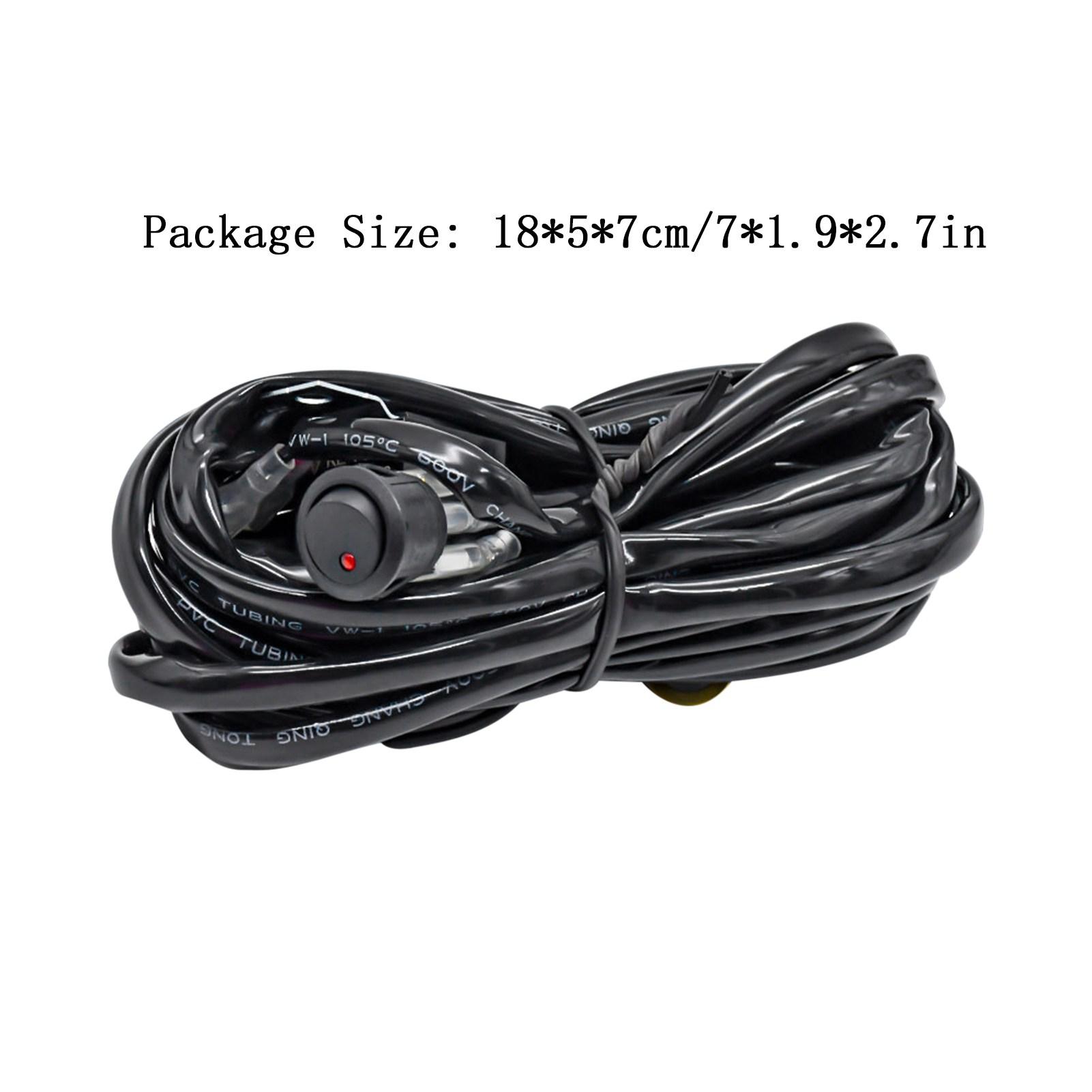 

LED Light Bar Wiring Harness Kit 300W 16 AWG LED Work Light Bar Wiring Harness with 12V 40A Relay On Off Switch for Off Type 1 чёрный