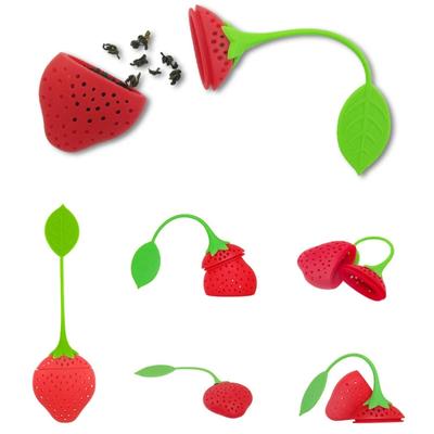 Strawberry Design Loose Tea Leaf Strainer Loose Herbal Spice Infuser Filter Diffuser Creative Bar Tools Kitchen Accessori