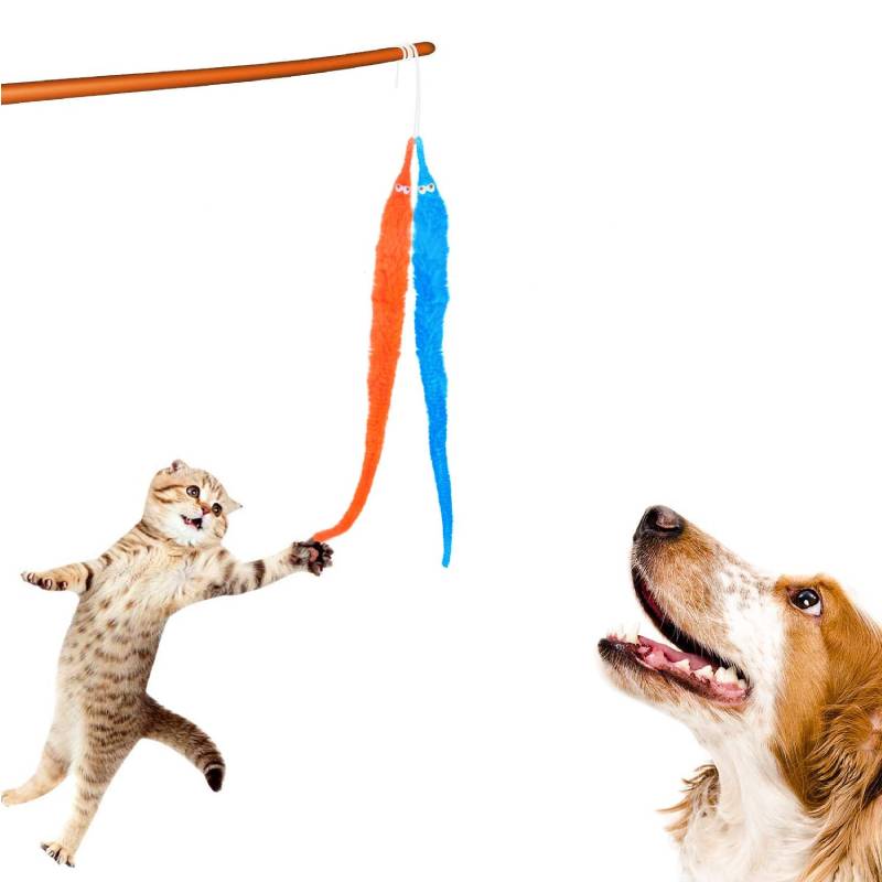 6Pcs Magic Worm Toy Worm On A String Fuzzy Worm Wiggly Worm Twisty Toy Cat Wand Toy Trick Toy Carnival Party Favor Gift For Kids