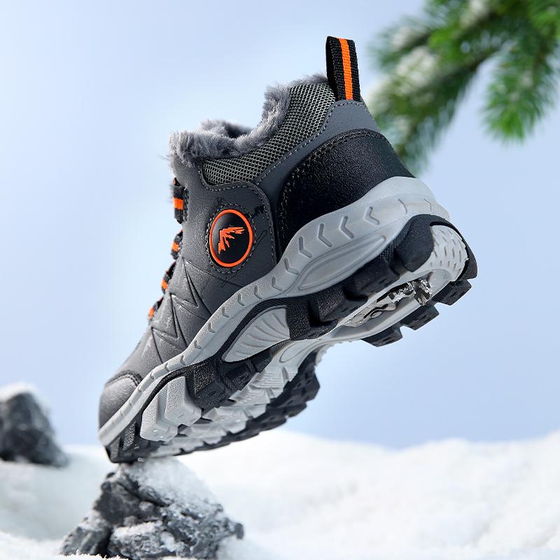Winter Children's Plus Velvet Warm Outdoor Hiking Shoes Cotton Shoes Hiking Cotton Shoes Snow Boots 31-40