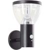 Applique extérieure - BRILLIANT - TULIP - LED et solaire - Détecteur de mouvement - Acier inoxydable et plastique - 4 W - Noir