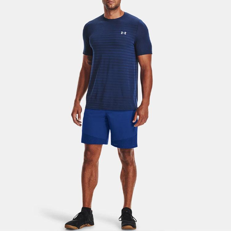 Under Armour Seamless Fade Striped Training T-Shirt Men Tops Bright-Blue 1361133-404