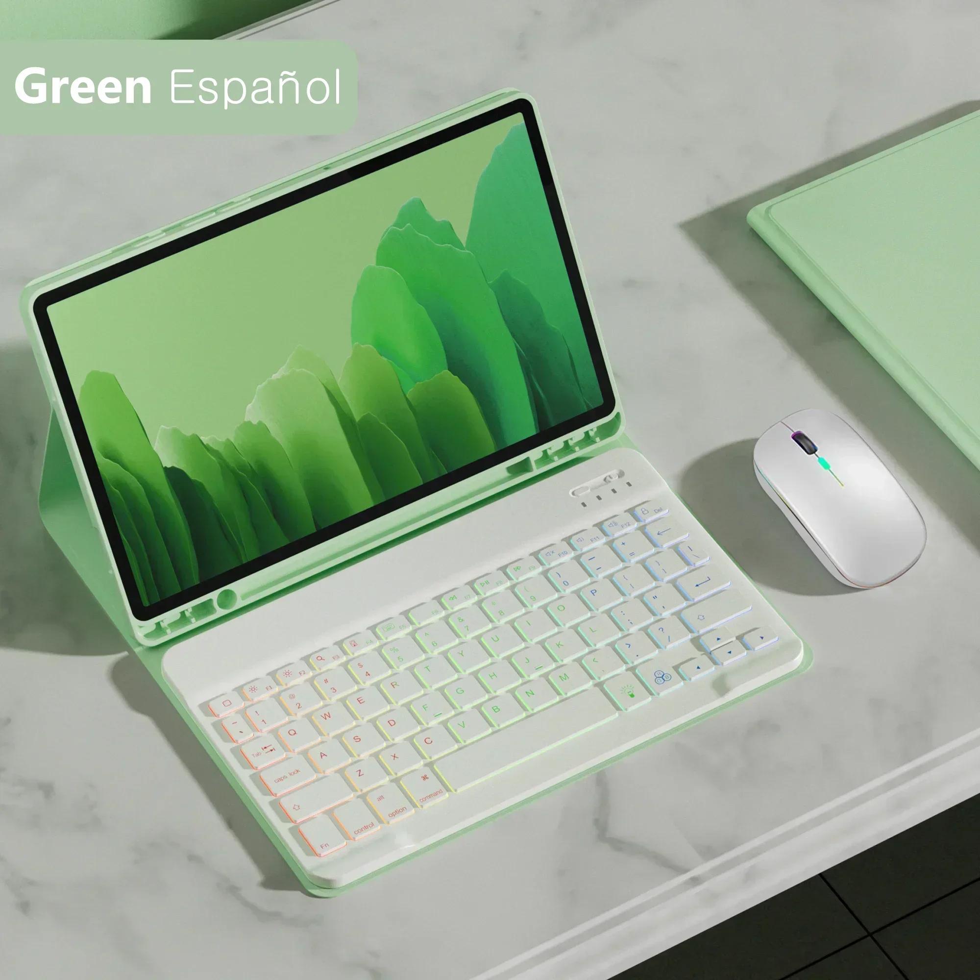 

Чехол для планшета Samsung Galaxy Tab S9 FE S7 S8 S9 A9 Plus 11 дюймов S6 Lite 10.4 S9 S8 S7 FE Plus 12.4 дюймов Чехол-клавиатура с подсветкой Tab A9 plus 11inch