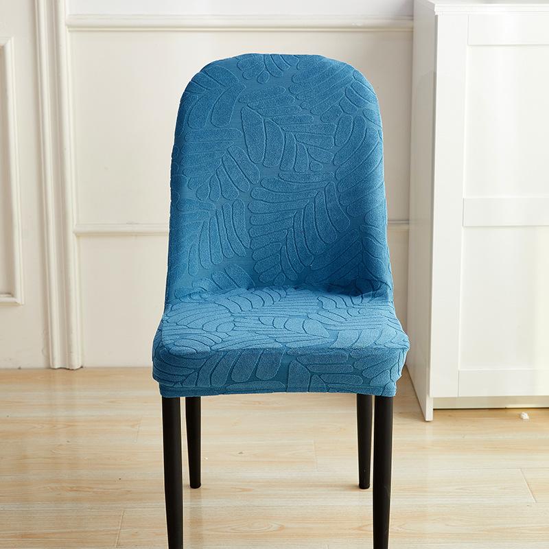Jacquard Curved Chair Cover All-Inclusive Armless Dining Chair Protective Cover Home Simple Modern Large Round Stool Cover