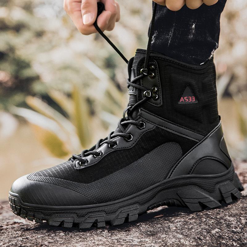 Outdoor Leder Herren Slipper Stiefel Plateauschuhe Luxusmarke Herren Winter Plüsch Schneestiefel All-Match Herren Motocross Stiefel