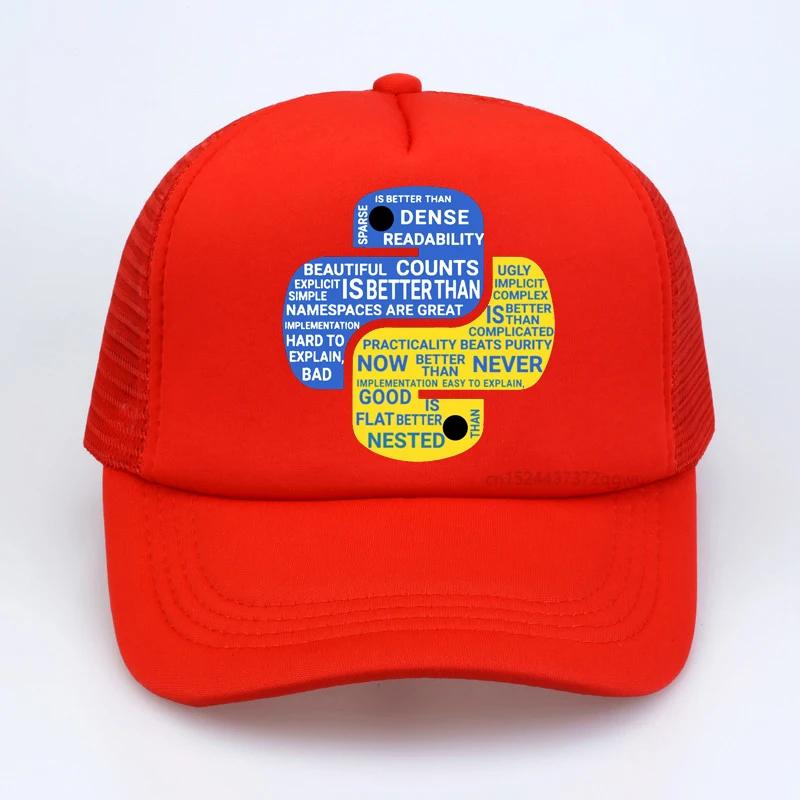 

Computer Programming Language Python baseball cap Design For Code Programmer Homme caps Adjustable mesh snapback hats Adjustable