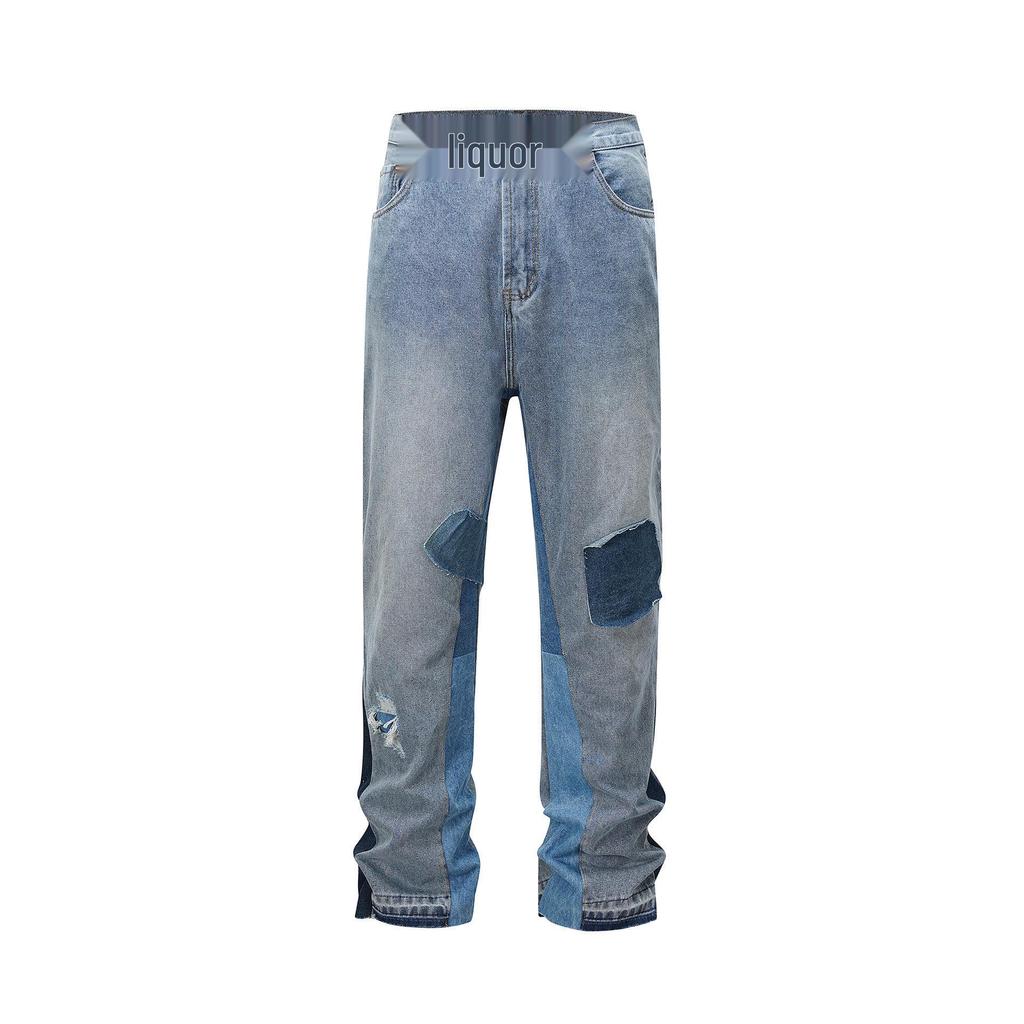 Unisex Multi-Pocket Cargo Jeans - European & American Street Style Loose Fit with Rips