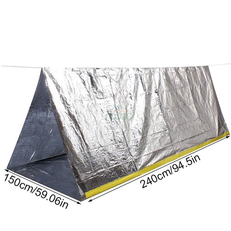 Emergency Folding Tent Survival Hiking Camping Shelter Outdoor Waterproof 2 Person Emergency Tube Tent For Outdoor Activities
