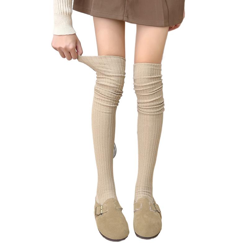 Knee-high Socks, Women's Knitted Socks, Anti-slip Thigh-wide Stockings, and Loose Socks for The Elderly During Postpartum Confinement