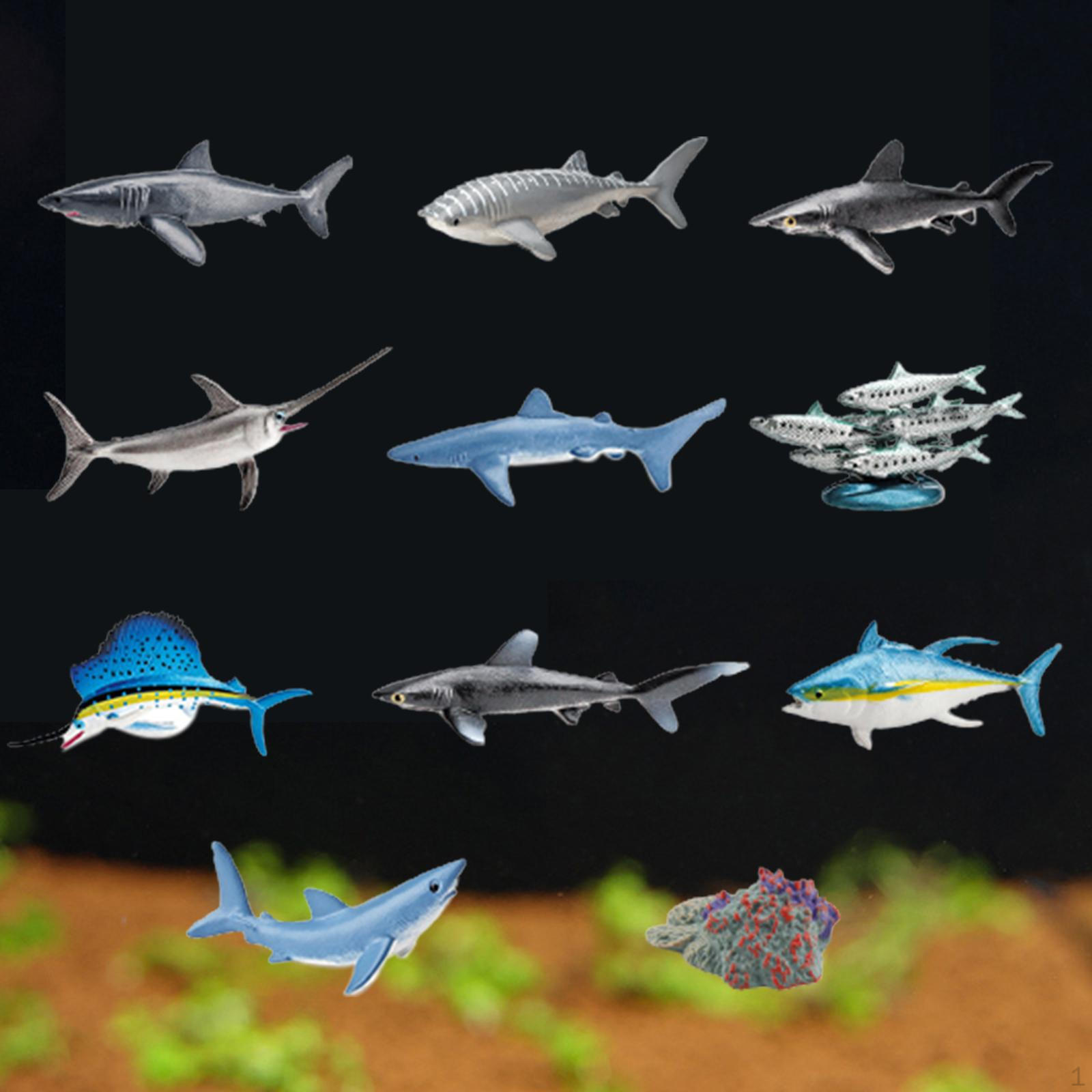 Animal Figurine Animals Playset Desktop Decoration Toy Miniature Toys Model Figures Fish