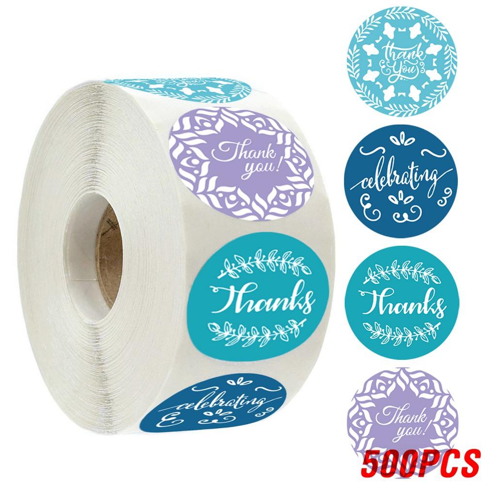 100-500pcs 4 Types Floral Thank You Sticker For Seal Label Scrapbooking Christmas Sticker Decoration Sticker Stationery Sticke