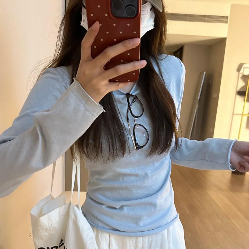 Casual Spring Womens Cotton Long Sleeve T Shirt With Sun Protection For Office Wear