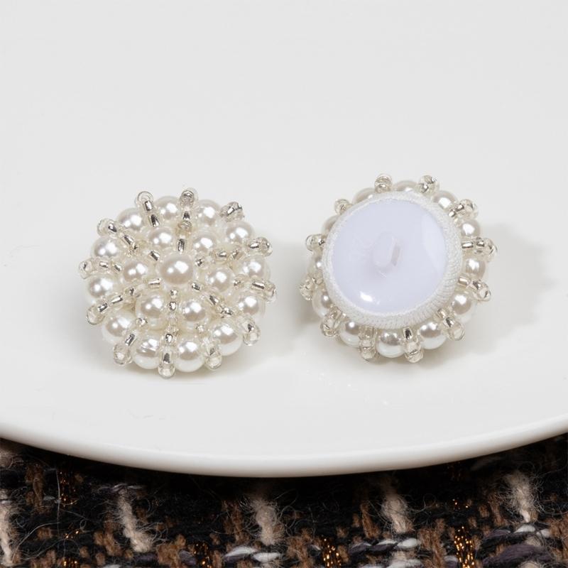 Multuse Pearls Buttons For Clothing Resin Bead Buckle Easy To Sewing For Shirts Dresses And Coat All Matching Garment