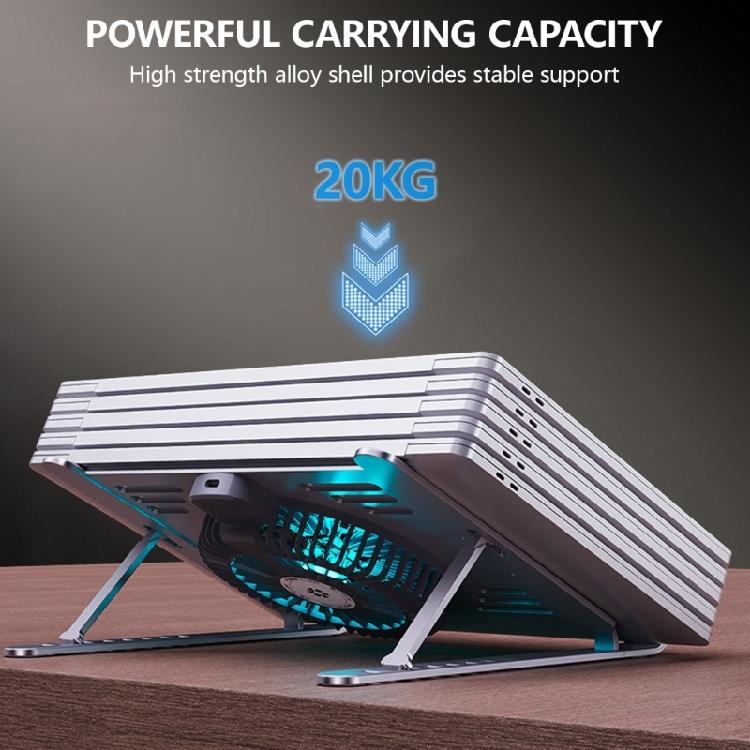 Laptop Cooling Pad Laptop Stand With Foldable Aluminum Stand And Variable Speed Controls Laptop Support Holder