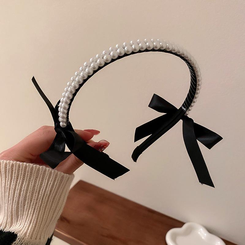 Pearls Headbands for Women Girls Bride Wedding Hairbands White Flower Tiaras and Crowns Korean Fashion Headdress Hair Jewelry