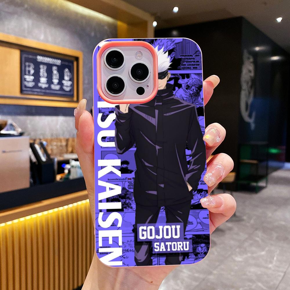 Jujutsu Kaisen Satoru Gojo Gelee Doppelschicht Rosa Handyhülle für iPhone 17 16 15 14 13 12 11 Air Pro Max Plus Schutz