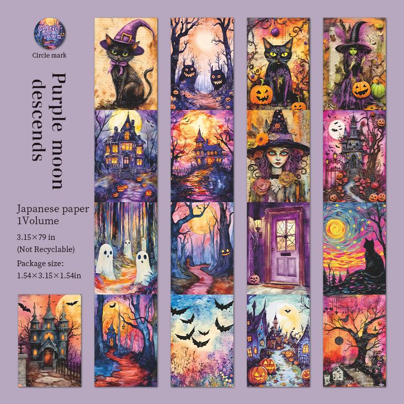 2m/roll Celtic Town Series Decor Halloween Washi Tape Creative Planner Handbook Collage DIY Scrapbook Material Masking Tape