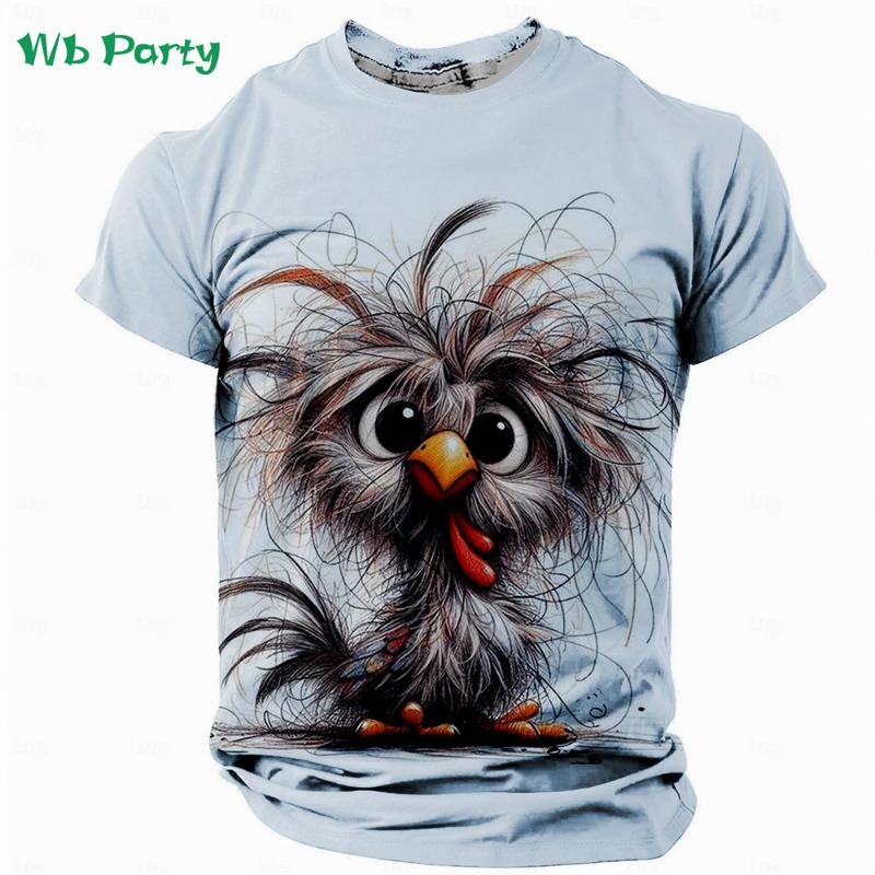Colorful Cool Eagle Pattern T Shirt For Men Flame 3D Printed Tees Summer Street Short Sleeve Round Neck Tops Loose T-Shirts