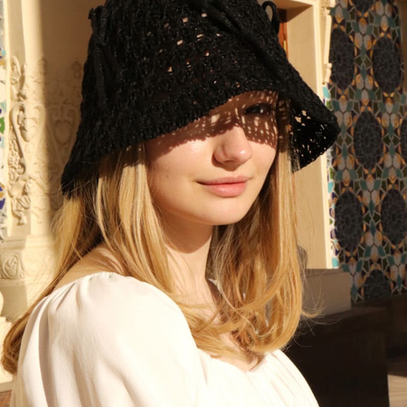 

ELKE BLOEM RIBBON BLACK BUCKET HAT free