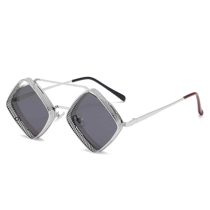

Steampunk Sunglasses Men Metal Hollow Frame Gradient Mirror Shades UV400 Women Punk Sun Glasses Vintage Glasses Gradient Other