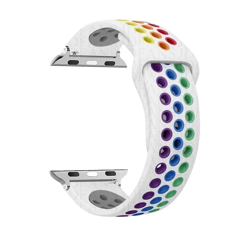 Sport Loop Strap für Apple Watch Band Ultra 2 49 mm 44 mm 40 mm 41 mm 45 mm 42 mm 38 mm Silikonarmband iWatch Serie 9-8-7 6 5 4 SE