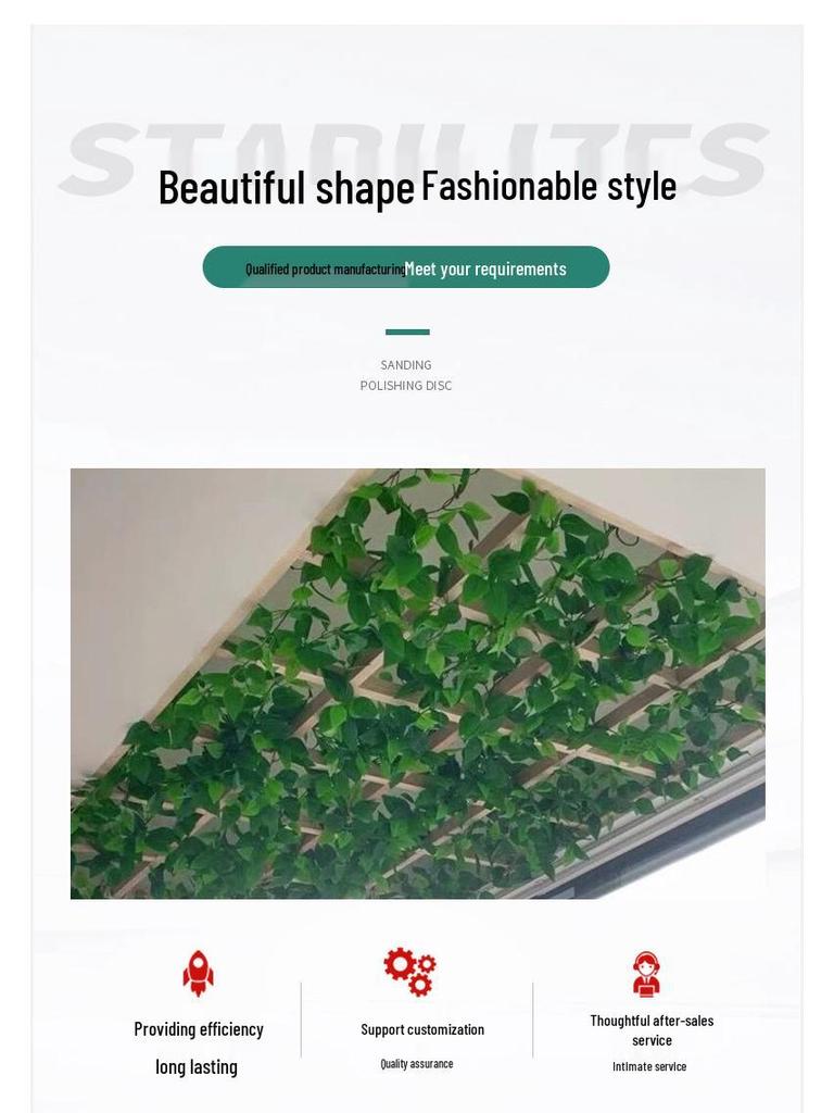 Artificial Rattan Green Pothos Leaf Vine: Decorative Plastic Plant for Ceiling or Home Décor