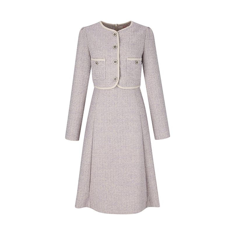 SOUP Contrast Tweed Two-Way Dress (Sz9Opm8)