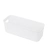 White Minimalist Desktop Plastic Storage Bin Organizer