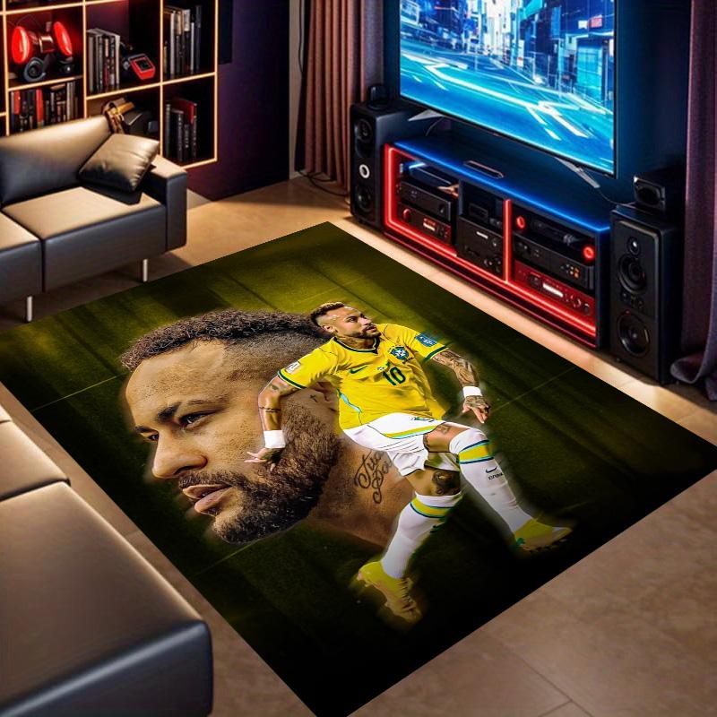 Neymar Brazil Football Player Rug Non Slip Floor Carpet Living Room Game Room Soccer Fan Home Decor Gift