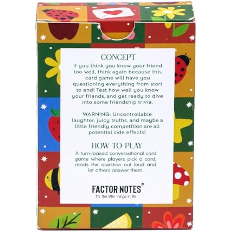 Factor Notes Conversational Cards : How Well Do You Know Me?