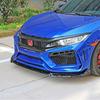 Civic RS Models (16-21) Track Wide Body Kit: FC450 Front Lip, Rear Spoiler, Rear Diffuser, Side Skirts, Roof Spoiler.