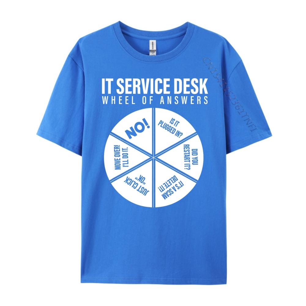 It Servicedesk Wheel Of Answers Computer Repair For It Freaks 3XL Men Clothing Graphic Tee Shirt New Year