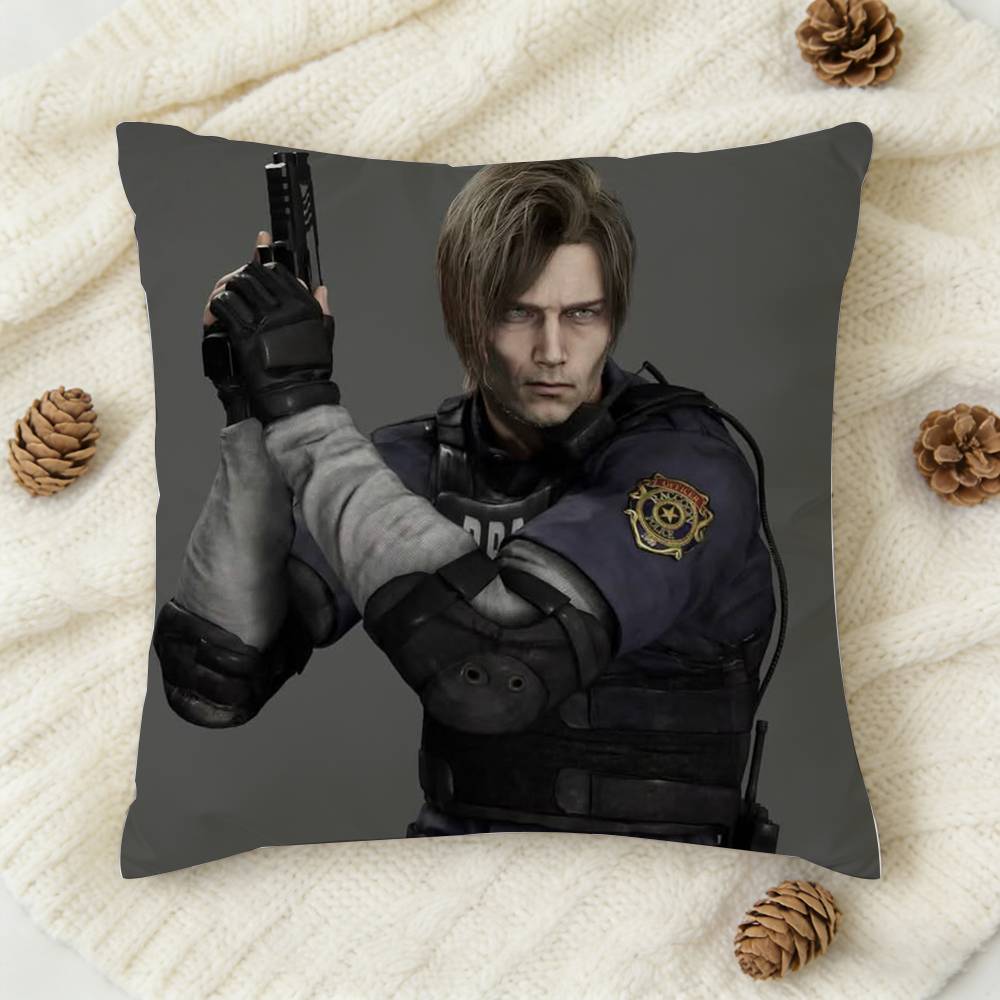 

LLeon RResident RE Evil Doublesided Printed Square Decorative Cushion Cover for Sofa Living Room Home Decor 30x30 cm