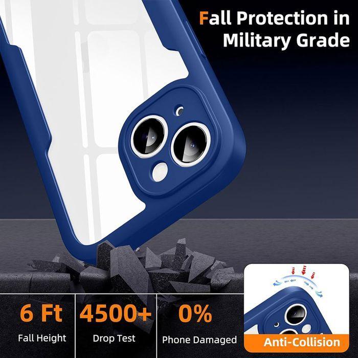 Coque de protection pour téléphone - BOOLING - iPhone 16e - Protection intégrale - Antichoc - Bleu Marine