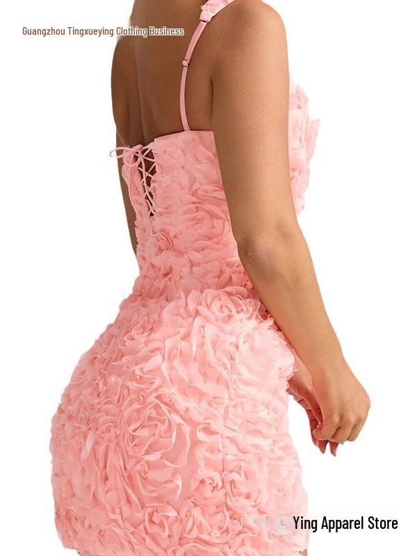 European-American Floral Square Neck Sleeveless Mini Dress