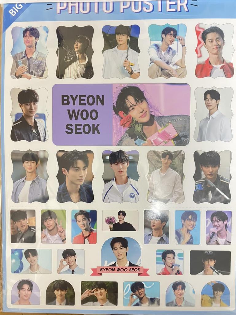 Byeon Woo Seok Goods 12 Posters + 1 Sticker Set BYEONWOOSEOK
