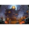 1pc Halloween Party Backdrop Moon Gothic Castle Evil Pumpkin Waterproof Banner for Halloween Themed Party Background Decoration