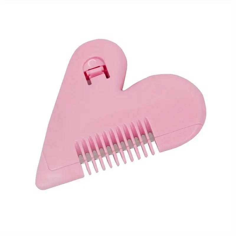 1PCS Cute Heart-shaped Double-sided Bangs Trimmer Safe Hairdressing Haircut Comb Double-sided Hair Cutting Hair Trimmer