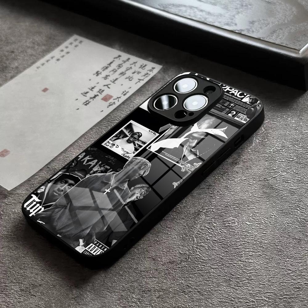 Rapper 2pac Singer Tupac 2 Phone Case For 17 Pro Max IPhone 16 Pro 15 12 11 13 Mini X XR XS 14 Plus SE Glass Cover